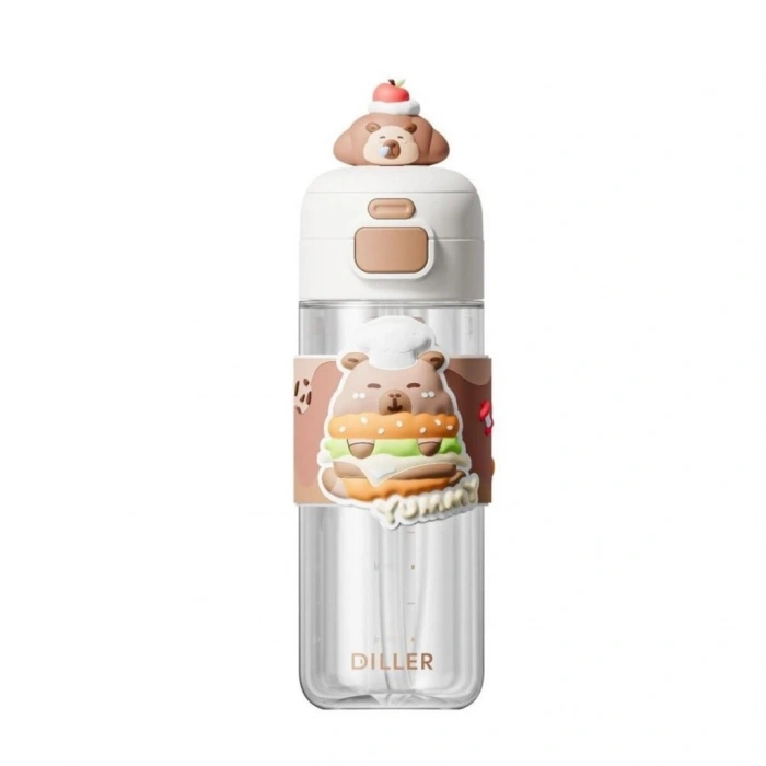 Mey İthalat® D2551 DILLER 600 ML BOYUN ASKILI TRITAN SU MATARASI