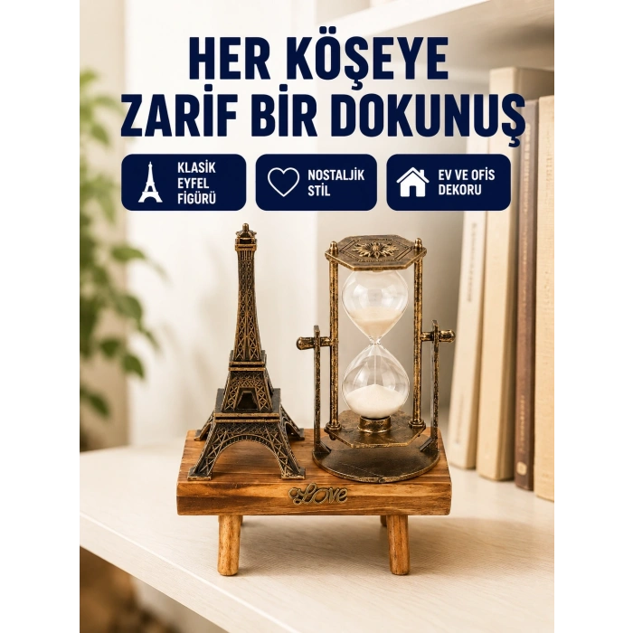 Mey İthalat® Dekoratif Kum Saati – Ahşap Malzeme, Hediyelik Masa Aksesuarı