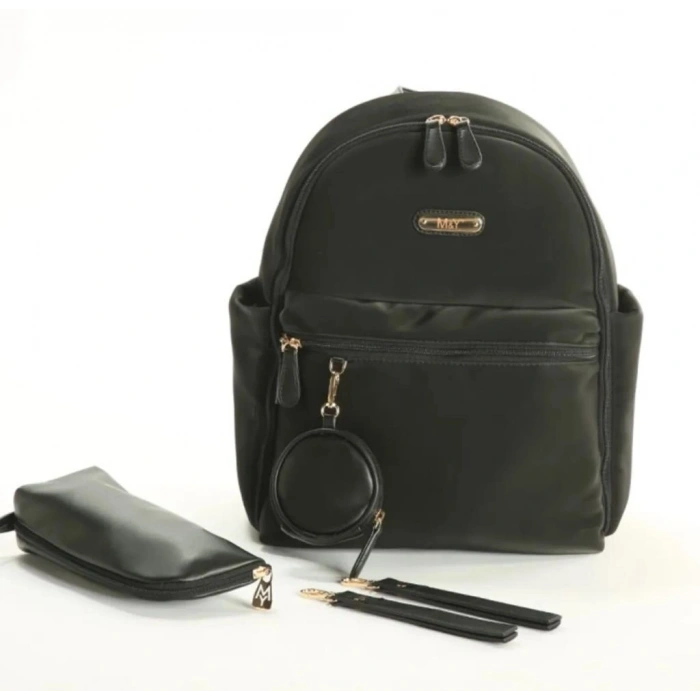 Mey İthalat®   Diamond Anne Bebek Bakım Sırt Çantası 7345 Siyah