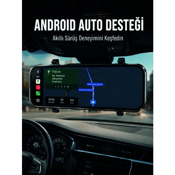 Mey İthalat® Dokunmatik Ayna Carplay Araç Kamera Ekranı Ön Arka Kayıt Destekli
