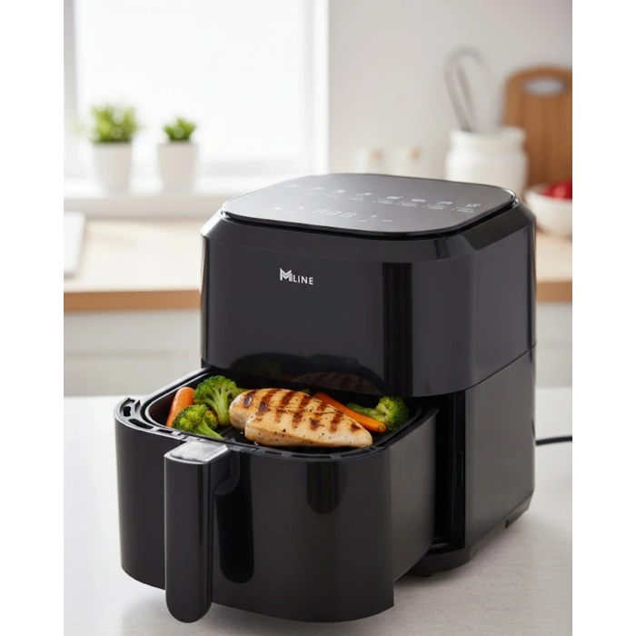 Mey İthalat® Dokunmatik Kontrollü 4L Yağsız Sıcak Hava Fritözü 1360W
