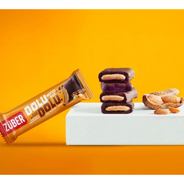 Mey İthalat®   Dolu Dolu Fıstık Ezme Meyve Bar 30 Gr