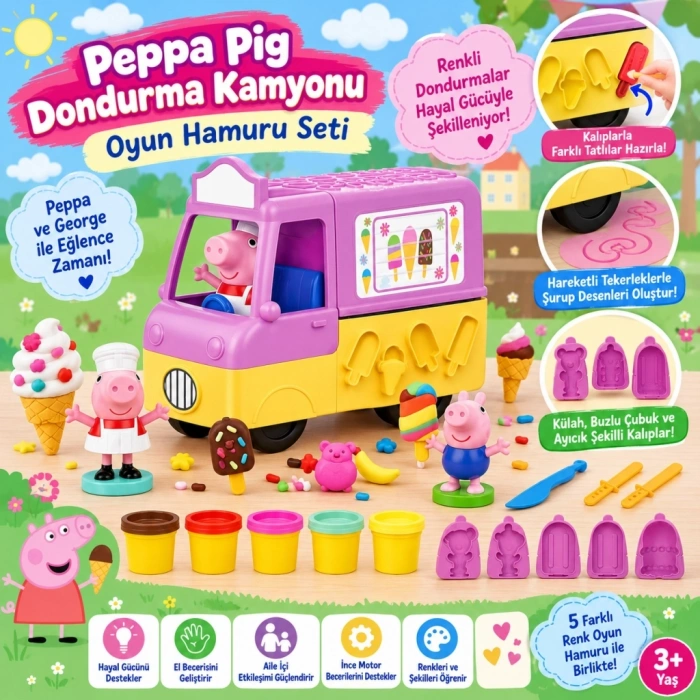 Mey İthalat® Dondurma Kamyonu Oyun Hamuru Seti