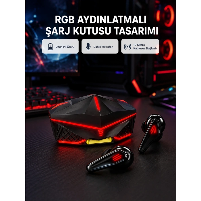 Mey İthalat® Düşük Gecikmeli Gaming Bluetooth Kulaklık
