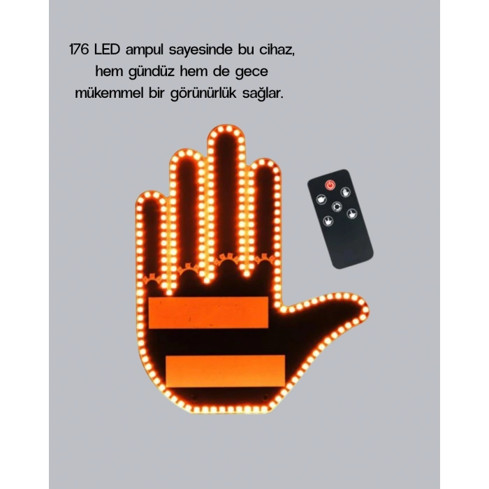 Mey İthalat® El Hareketiyle Kontrol Edilen 176 LED Amber Güvenlik Lambası