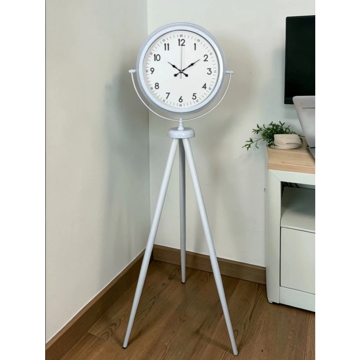 Mey İthalat® Elegance Beyaz Tripod Ayaklı Saat
