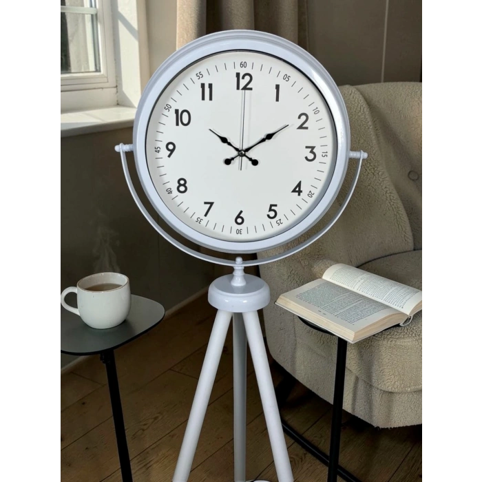 Mey İthalat® Elegance Beyaz Tripod Ayaklı Saat