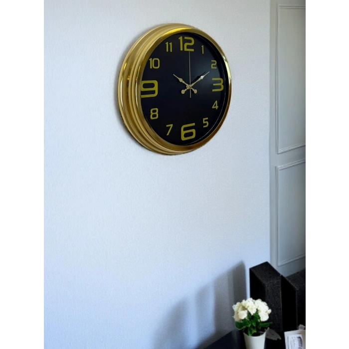 Mey İthalat® Elegance Gold Luxury 40 Cm Metal Duvar Saati