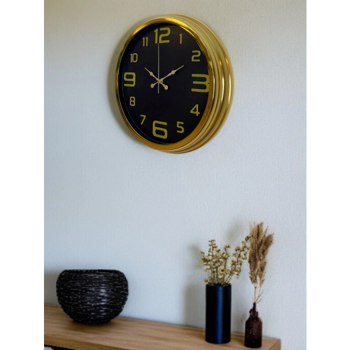 Mey İthalat® Elegance Gold Luxury 40 Cm Metal Duvar Saati