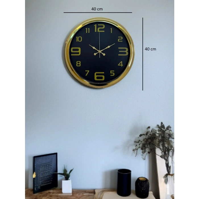 Mey İthalat® Elegance Gold Luxury 40 Cm Metal Duvar Saati