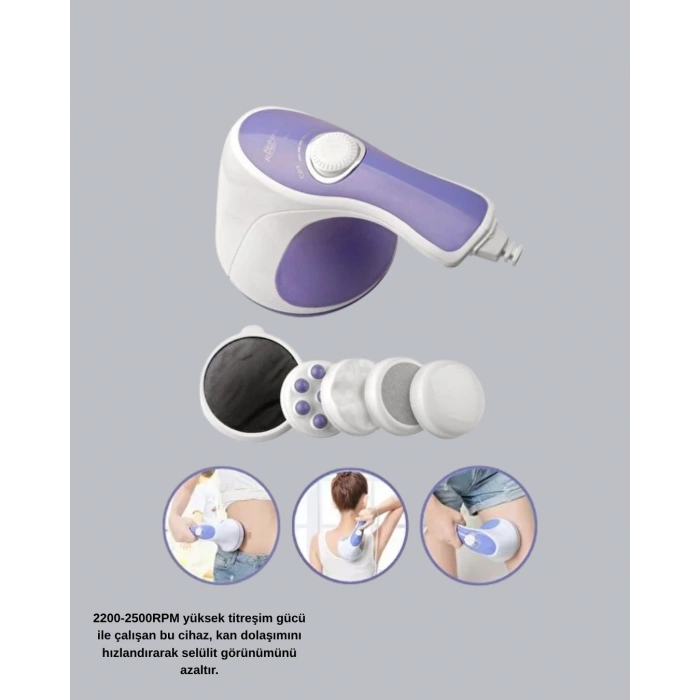 Mey İthalat® Elektrikli Yağ Yakıcı Masaj Aleti – 5 Başlıklı Selülit ve Vücut Sıkılaştırıcı