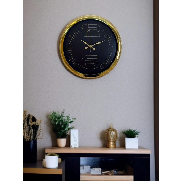 Mey İthalat® Elite Luxury Gold 40 Cm Metal Duvar Saati