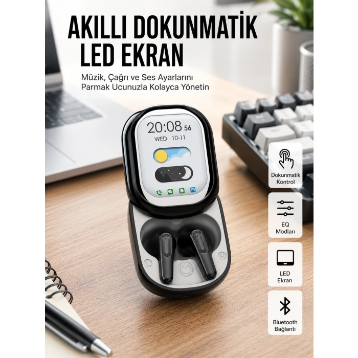 Mey İthalat® ENC Destekli Bluetooth 5.4 Kulaklık – EQ Ayarlı, Akıllı Kutulu