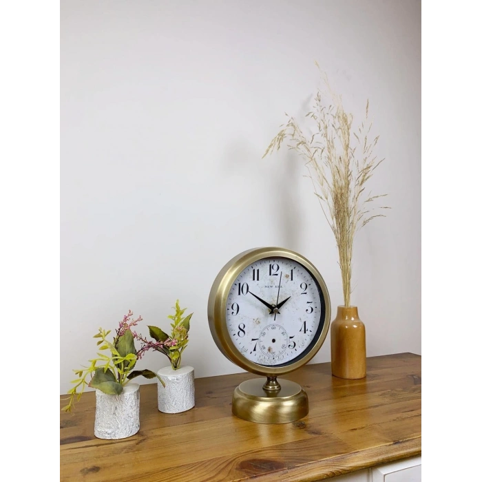 Mey İthalat® Eskitme Metal Masa Saati 25×20 cm