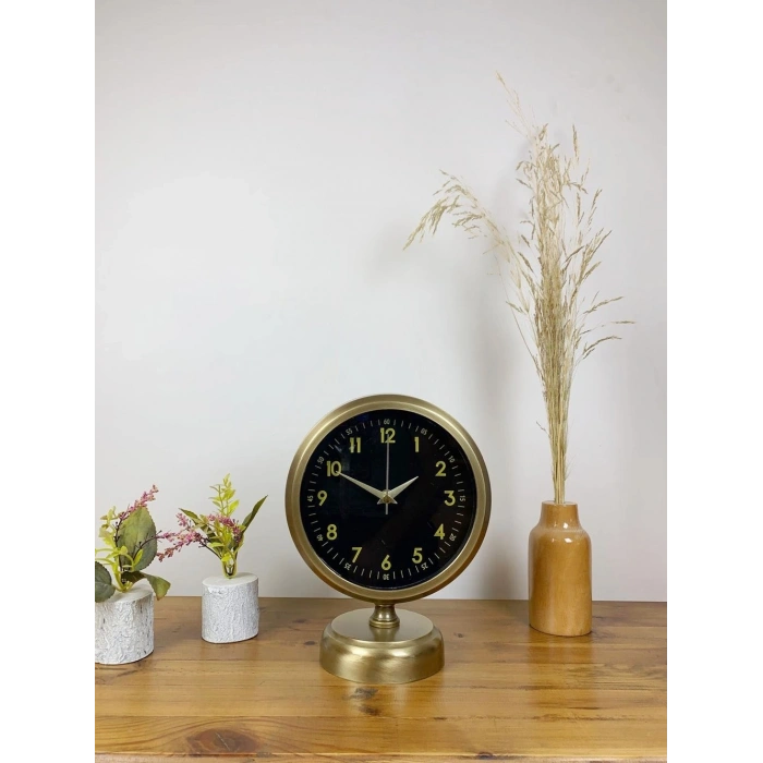 Mey İthalat® Eskitme Metal Tokyo Masa Saati 25×20 cm