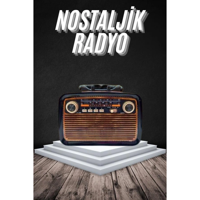 Mey İthalat® Eskitme Nostalji Tasarımlı Bluetoothlu Nostalji Radyo Ahşap Nostaljik Görünümlü
