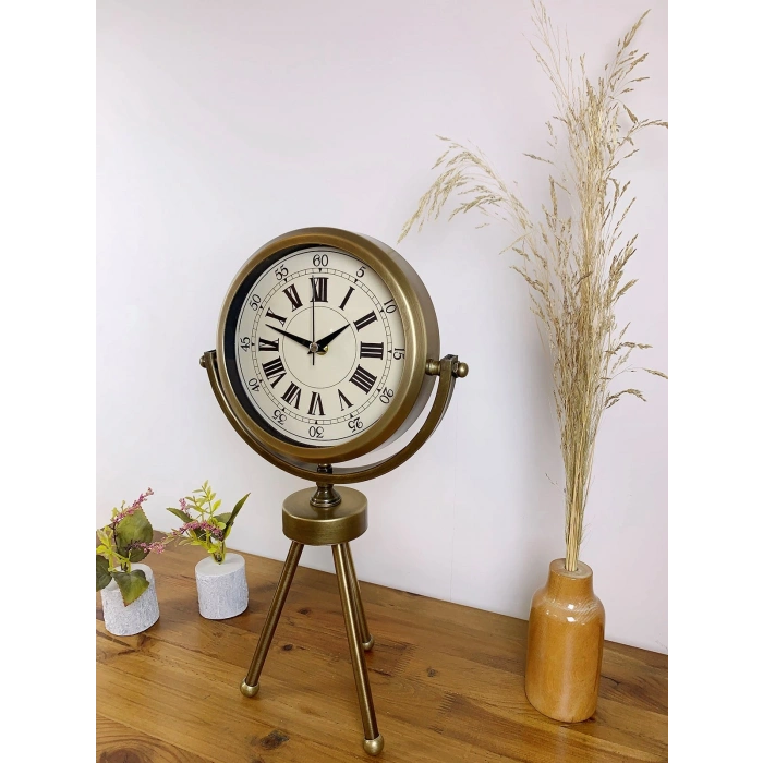 Mey İthalat® Eskitme Prestij Üç Ayaklı Masa Saati