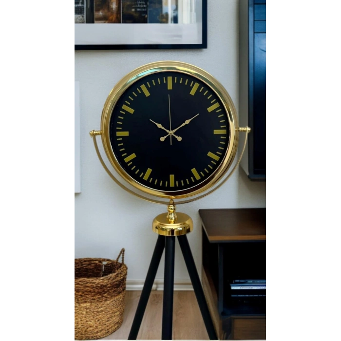 Mey İthalat® Eskitme Tripod Ayaklı Dekoratif Saat