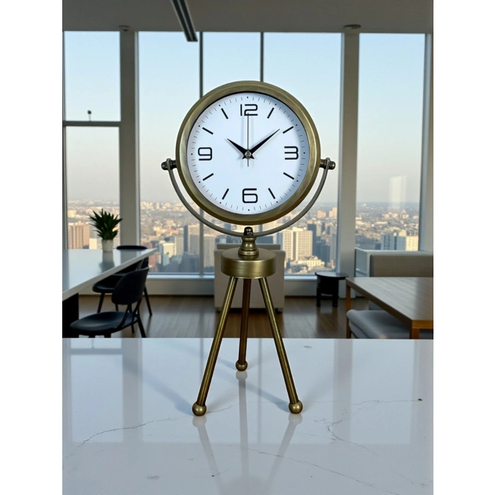 Mey İthalat® Eskitme Üç Ayaklı Masa Saati