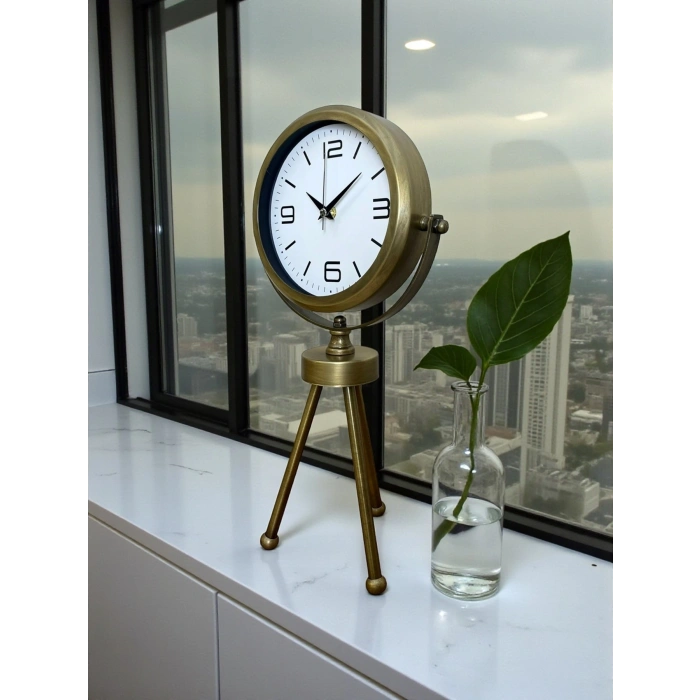 Mey İthalat® Eskitme Üç Ayaklı Masa Saati