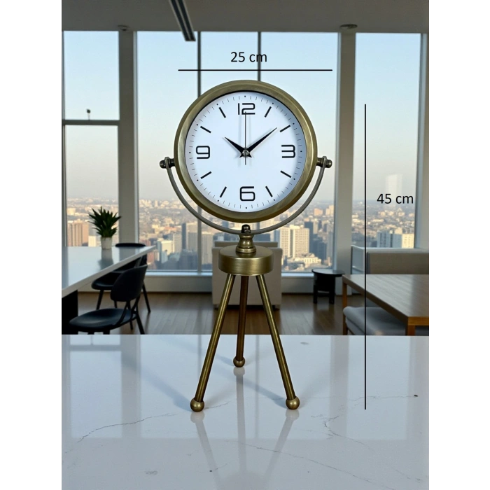 Mey İthalat® Eskitme Üç Ayaklı Masa Saati