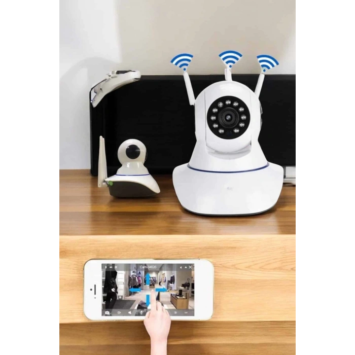 Mey İthalat® Ev Kamerası Wifi Kamerası Video Kayıt Çift Yönlü Hareket Sensörü Bebek