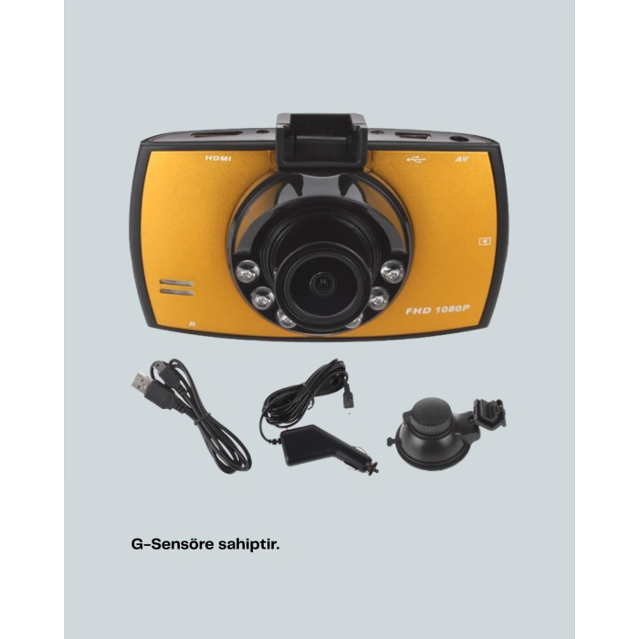 Mey İthalat® Full HD Araç Kamerası G Sensor Gece Görüşlü Dash Cam