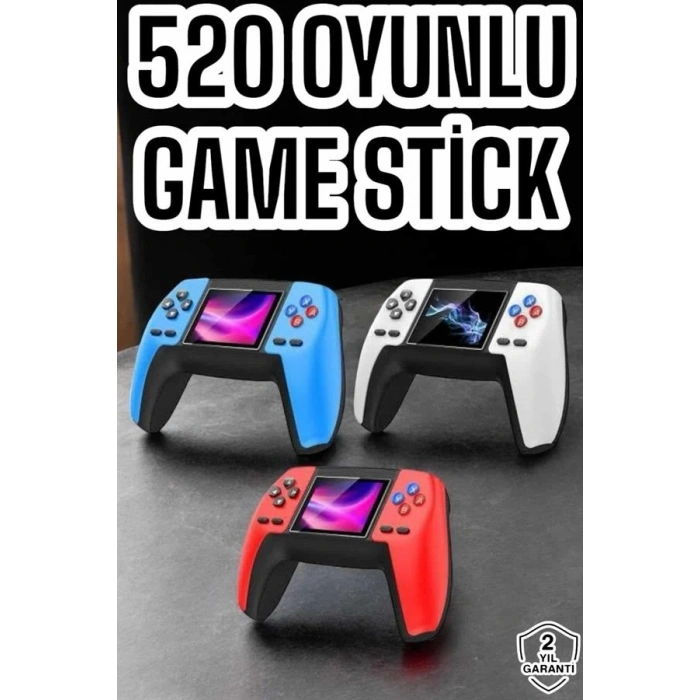 Mey İthalat® Game Stick Oyun Konsolu 520 Oyunlu Retro Oyunlu Led Ekran