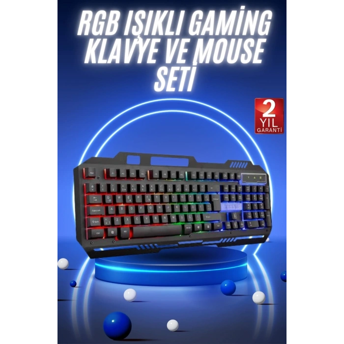 Mey İthalat® Gaming Oyuncu Klavyesi Led Aydınlatmalı Mekanik Hisli