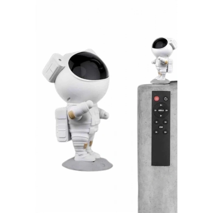 Mey İthalat® Gece Lambası Astronot Bluetooth Hoparlörlü Galaksi Işık Projektörü
