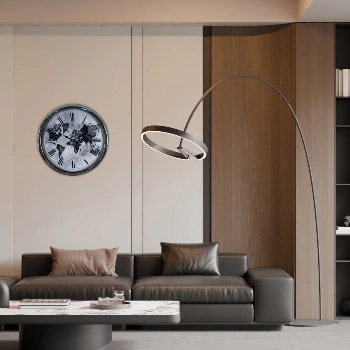 Mey İthalat® Global  40 Cm Metal Duvar Saati