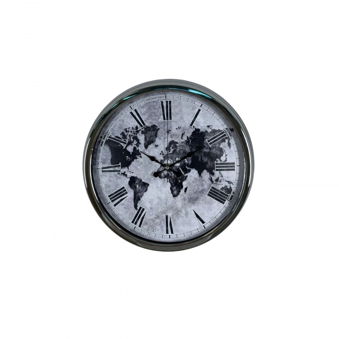 Mey İthalat® Global  40 Cm Metal Duvar Saati