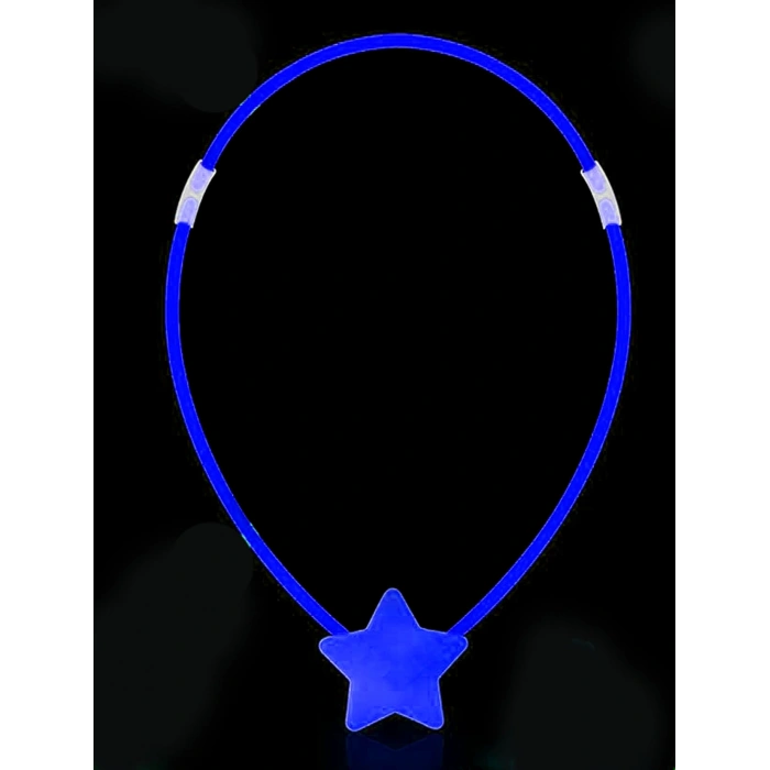 Mey İthalat® Glow  Yıldız Kolye - Glow Kolye - Glow Partisi Yıldız Kolye 6 Adet