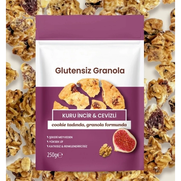 Mey İthalat® Glutensiz Granola Kuru İncir ve Cevizli 250 Gr
