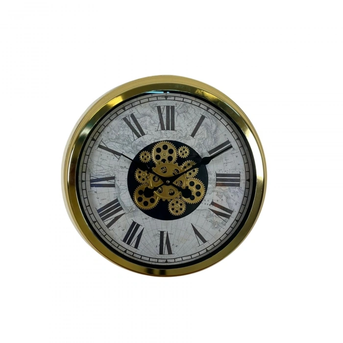 Mey İthalat® Gold Atlas Royale 60 Cm Çarklı Duvar Saati