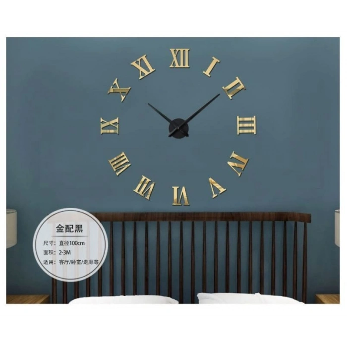 Mey İthalat® Gold Roma Rakamlı Kendin Yap Duvar Saati