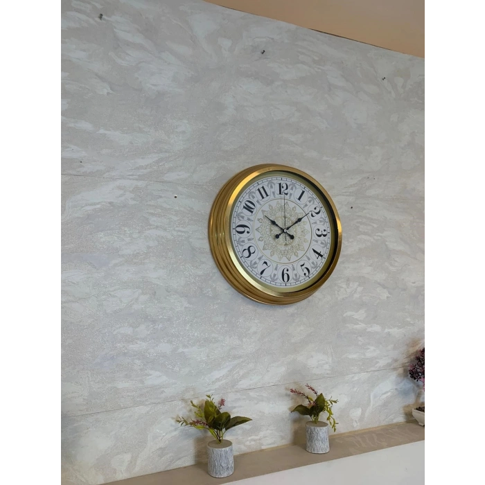 Mey İthalat® Gold Zarif 40 Cm Metal Duvar Saati