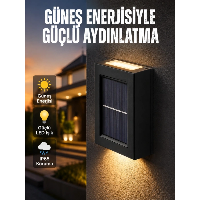 Mey İthalat® Güneş Enerjili LED Duvar Aydınlatması Yeni Nesil