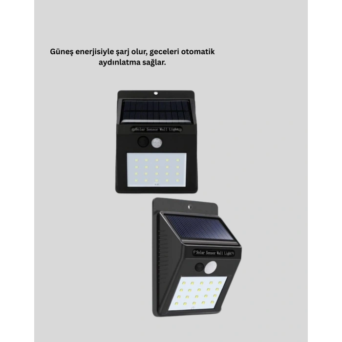 Mey İthalat® Hareket Algılamalı Solar LED Güvenlik Lambası Yeni Nesil