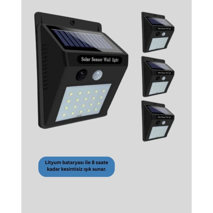 Mey İthalat® Hareket Algılamalı Solar LED Güvenlik Lambası Yeni Nesil
