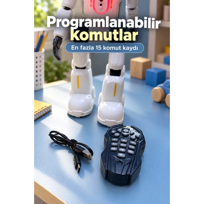 Mey İthalat® Hareket Sensörlü Robot Oyuncak Elle Yönlendirme Özellikli