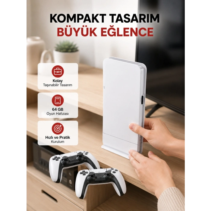 Mey İthalat® HDMI Çıkışlı Kablosuz 2 Kollu 4K Retro Oyun Kutusu