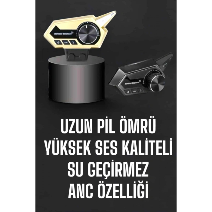Mey İthalat® Intercom Kask Kulaklığı ANC Özelliği Yüksek Ses Kaliteli Bluetooth Kulaklık