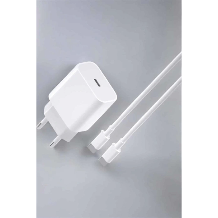Mey İthalat® İOS Uyumlu Type-C Girişli Hızlı Şarj 15/15 Pro Max Adaptör ve Kablosu