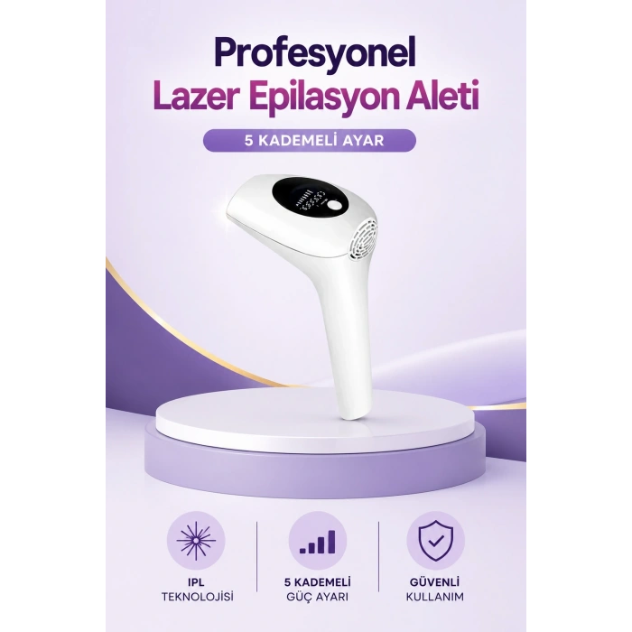 Mey İthalat® IPL Lazer Epilasyon Aleti 5 Kademeli Güç Ayarlı