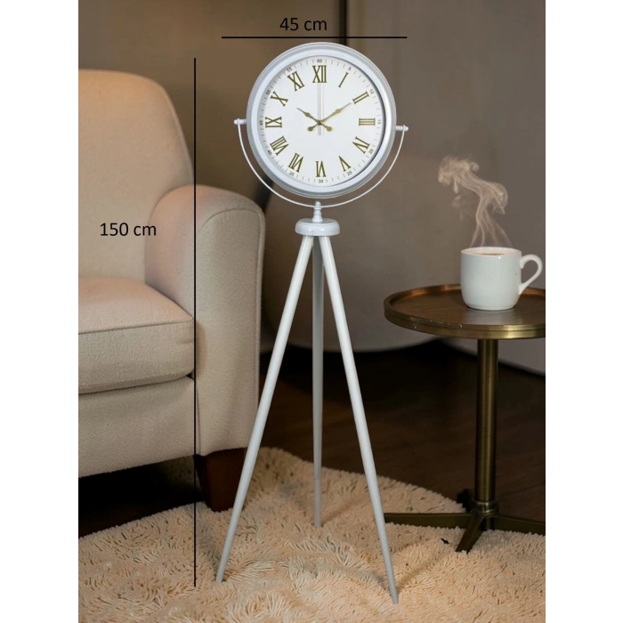 Mey İthalat® Ivory Beyaz Tripod Ayaklı Saat