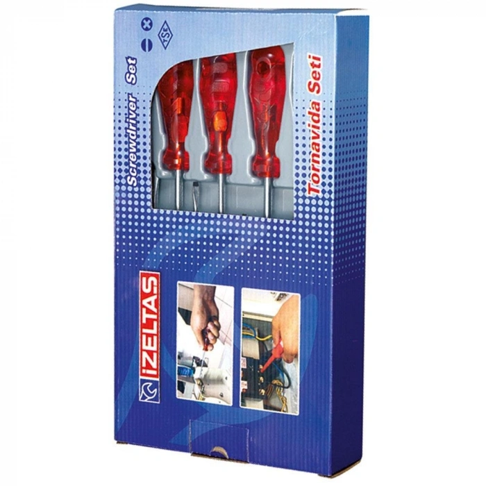 Mey İthalat® İzeltaş 4120 Yıldız Tornavida Seti 6 Parça Kraft