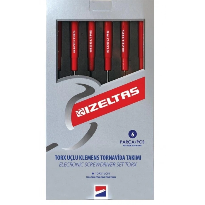 Mey İthalat® İzeltaş 4530 Elektronikçi Torx Tornavida Seti 6 Parça