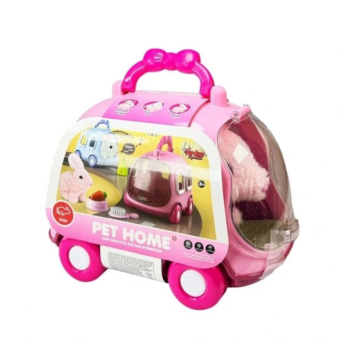 Mey İthalat®  JND-6800 Taşıma Araba Çantalı Hareketli Pilli Tavşan Set -Vardem Oyuncak