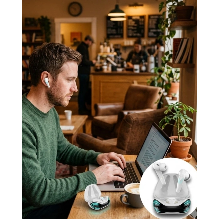 Mey İthalat® Kablosuz Bluetooth Gaming Kulaklık iPhone 12 iPhone 14 Samsung S22 Redmi Note 11 Uyumlu